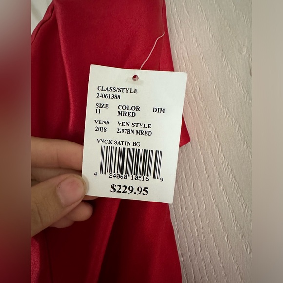 David's Bridal Red Satin Ball Gown - Picture 11 of 12